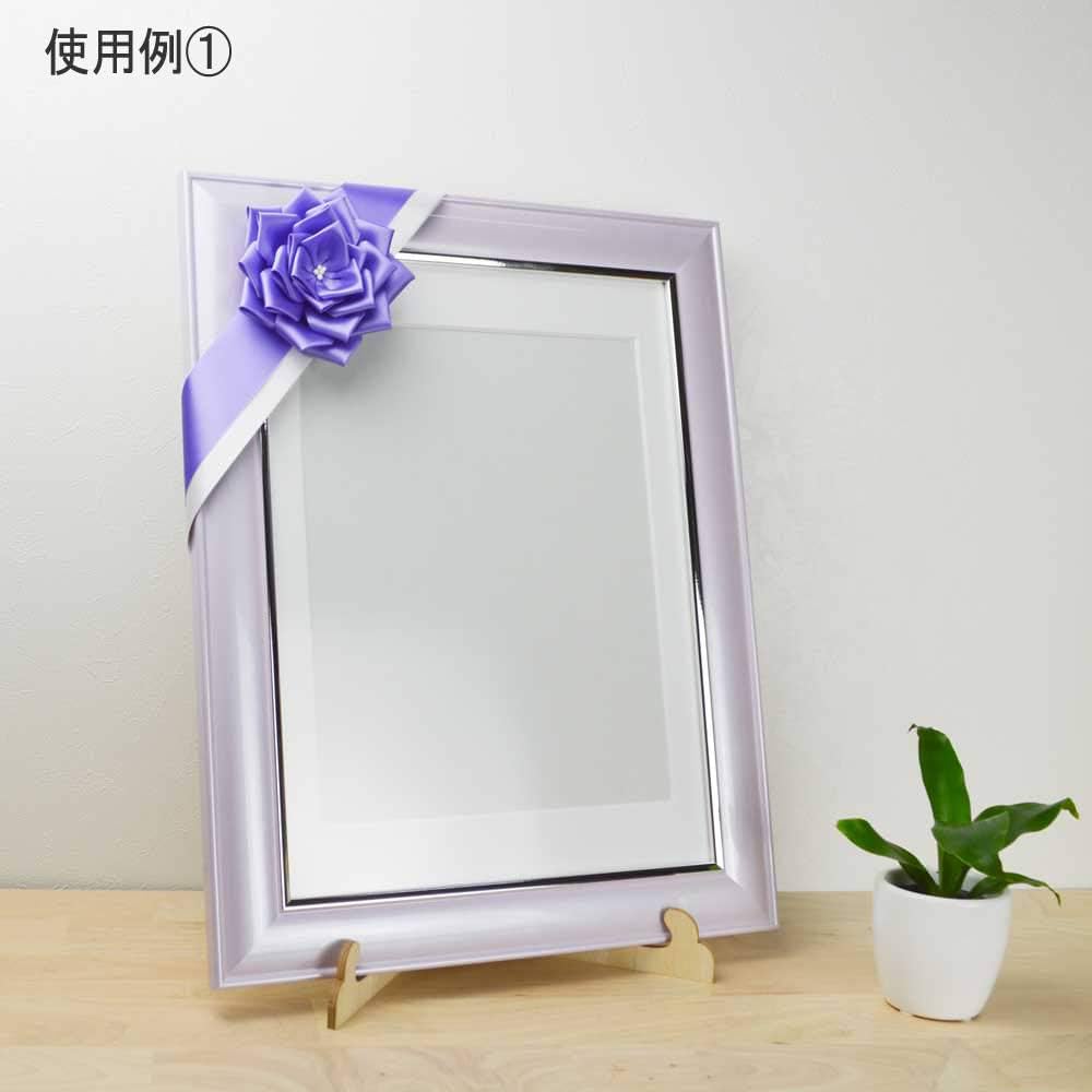 Amazon | 遺影 ラベンダー 薄紫色 額縁 肖像額 葬儀用四つ切写真